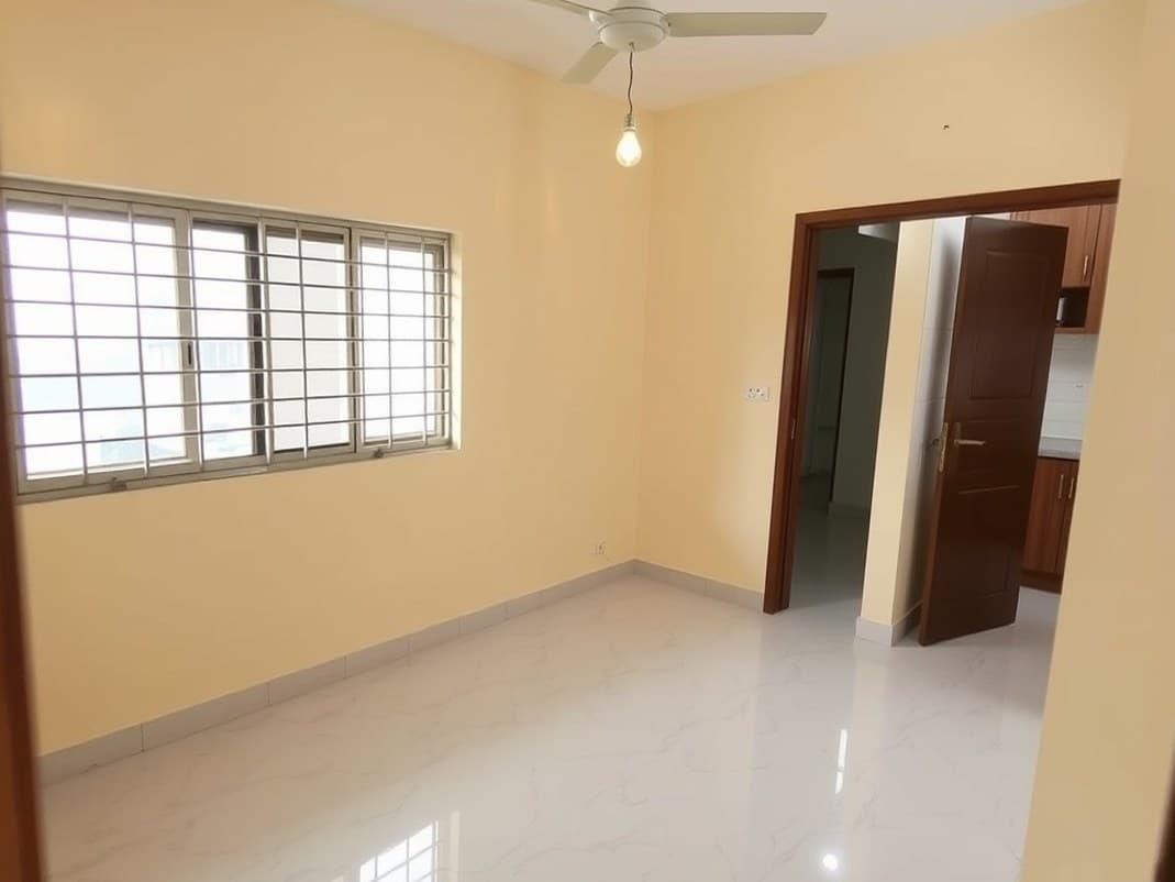 Dining room before: an empty apartment room