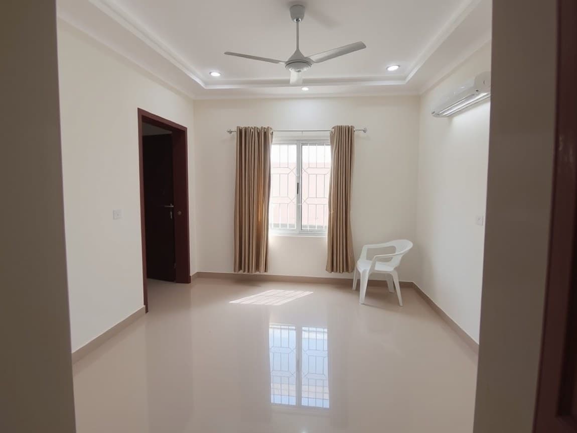 Living room before: an empty apartment room